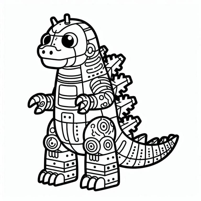 メカゴジラ 8 ぬりえ
