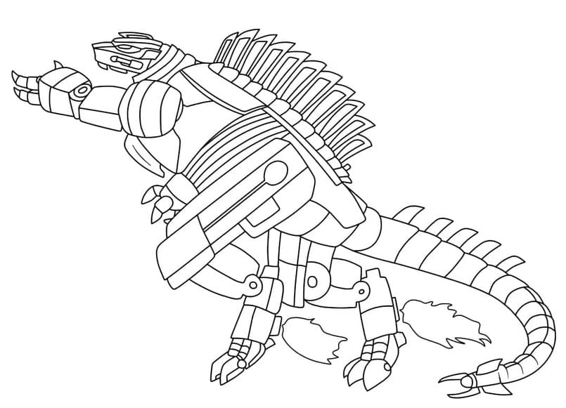 メカゴジラかっこいい ぬりえ
