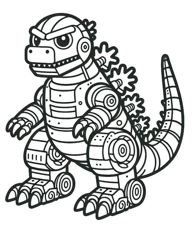 メカゴジラかわいい ぬりえ