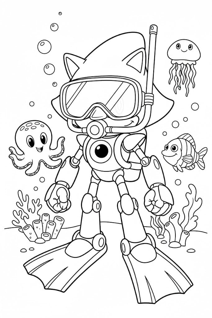 メタルソニック 描く ぬりえ