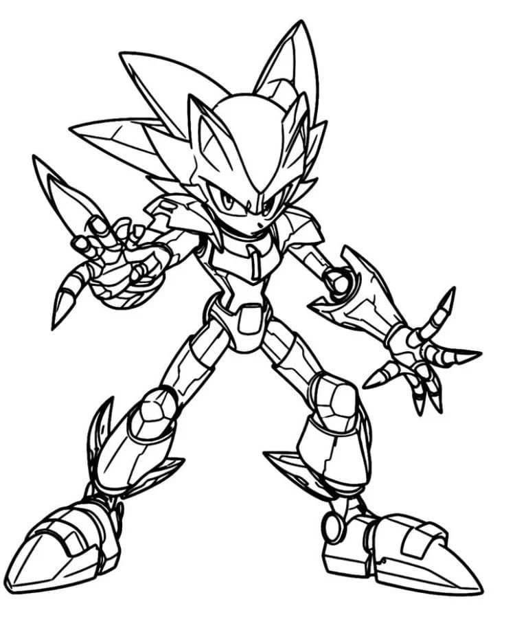 メタルソニック 簡単 ぬりえ