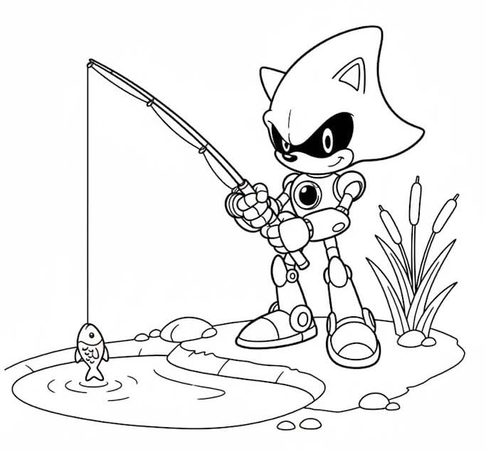 メタルソニック 無料で印刷可能 ぬりえ