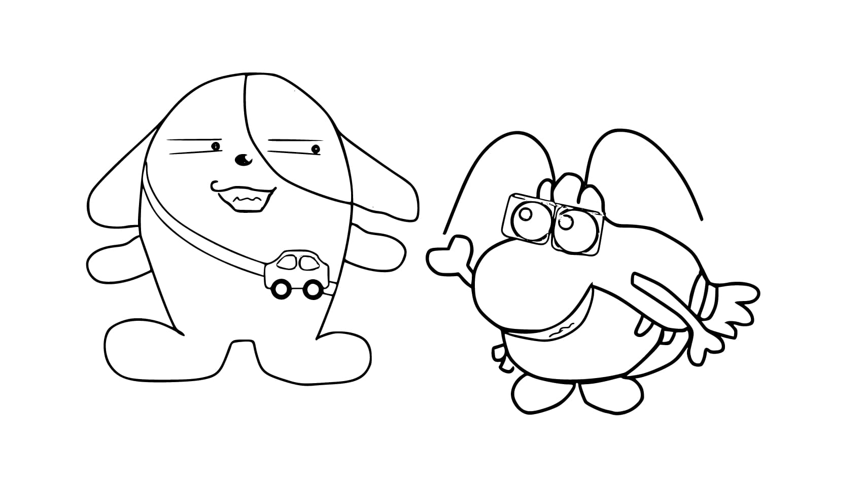 みちまるくん 4 ぬりえ