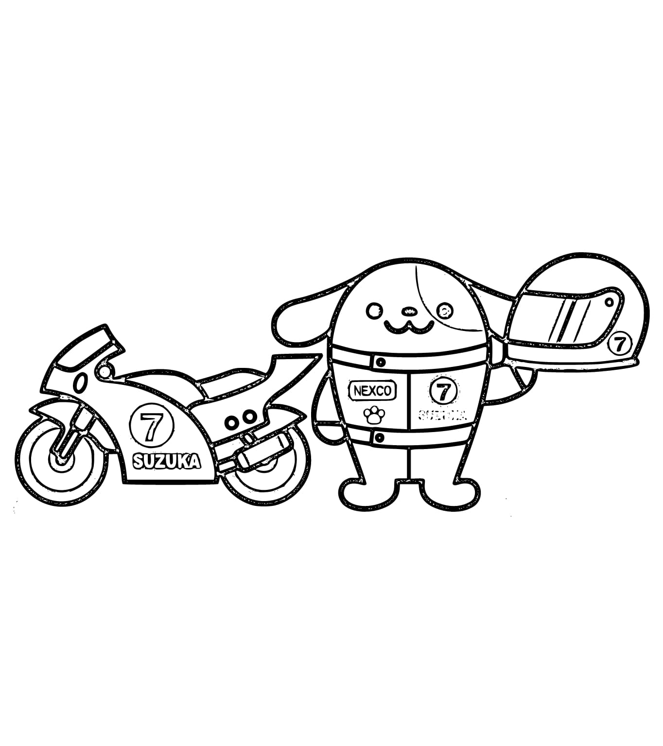みちまるくん 7 ぬりえ