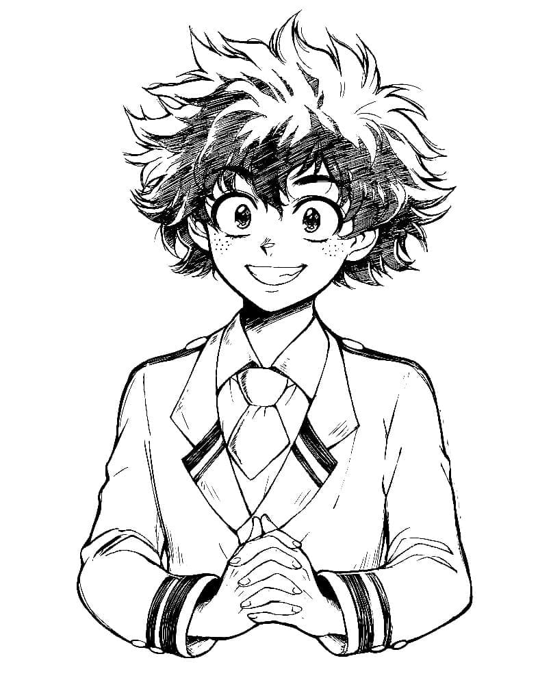 緑谷出久 基本的な 描く ぬりえ