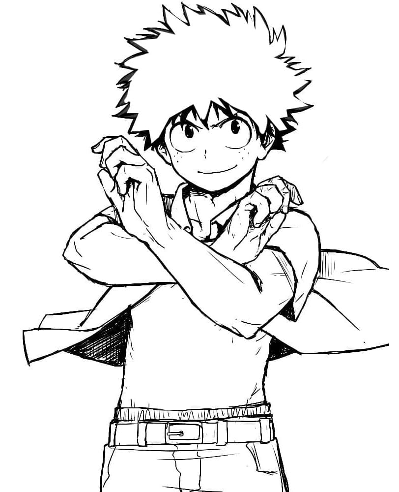緑谷出久 単純 描く ぬりえ