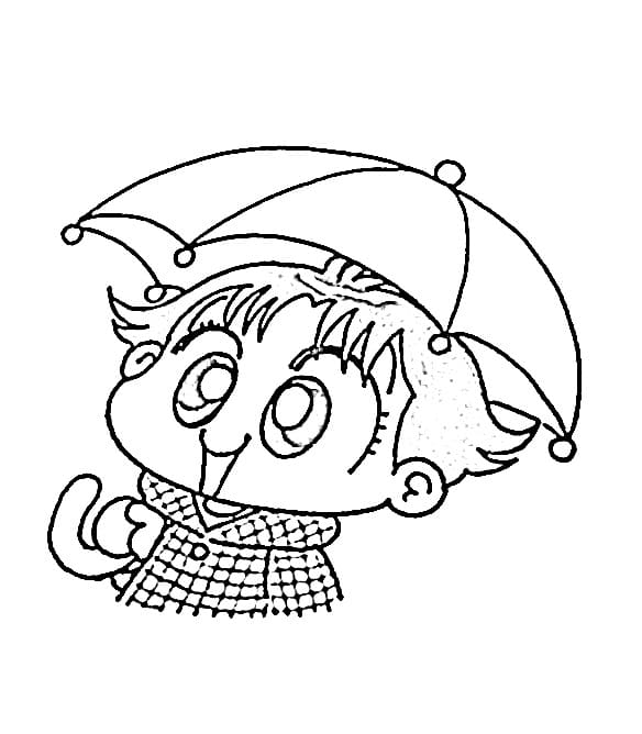 巫女笑顔 ぬりえ