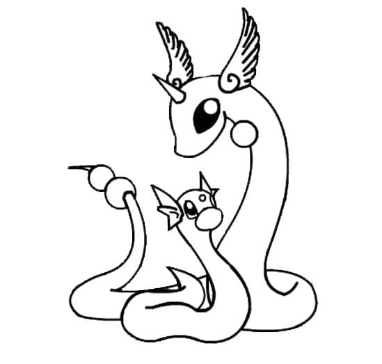 ミニリュウ 1 ぬりえ