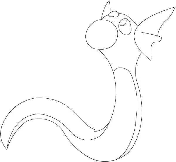 ミニリュウ 愛らしい ぬりえ