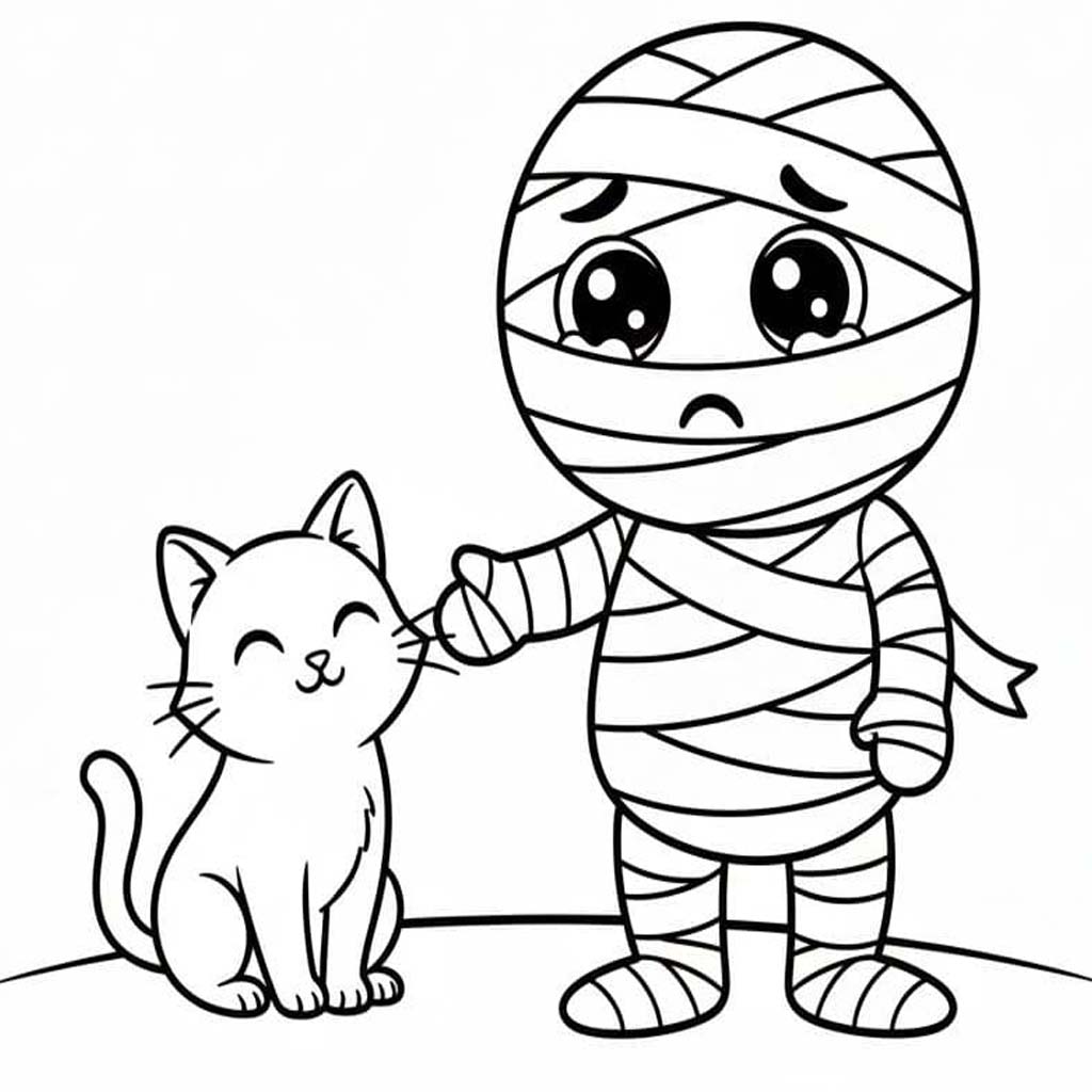 ミイラ 簡単 ぬりえ