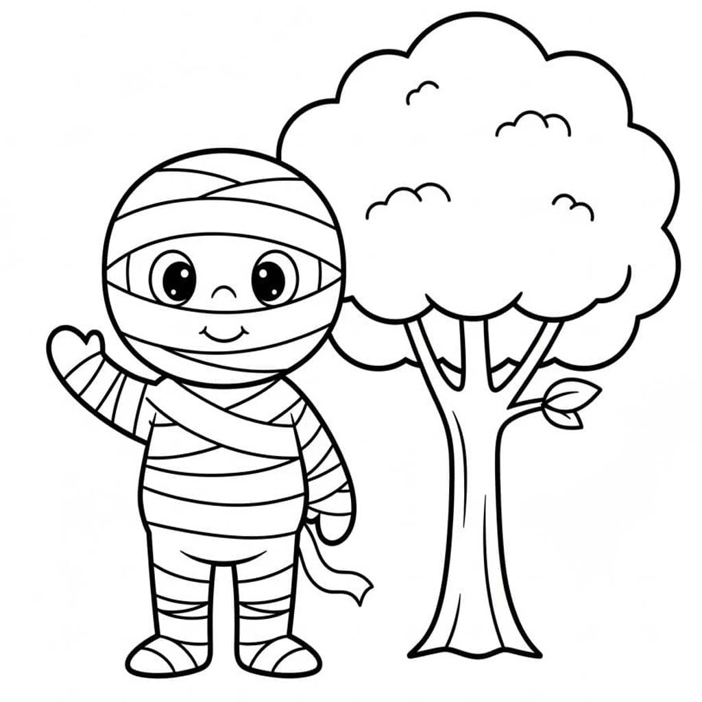 ミイラ 基本的な ぬりえ