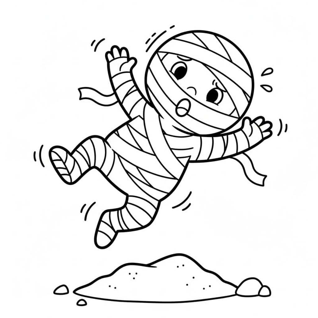 ミイラ 単純 ぬりえ