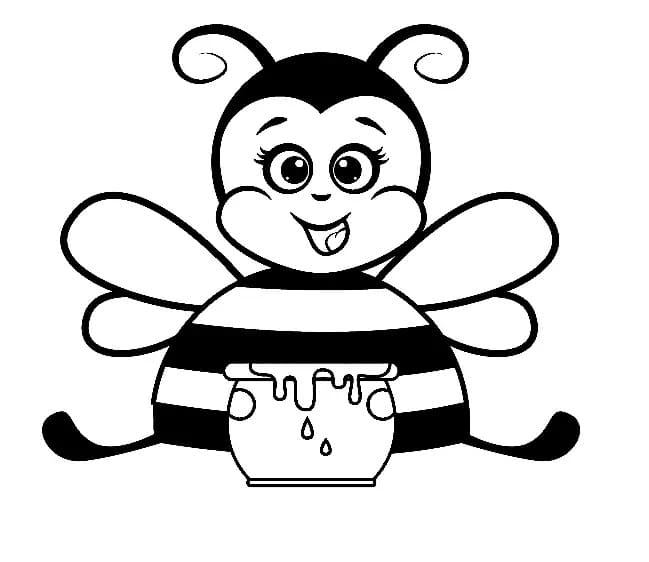 ミツバチ 5 ぬりえ