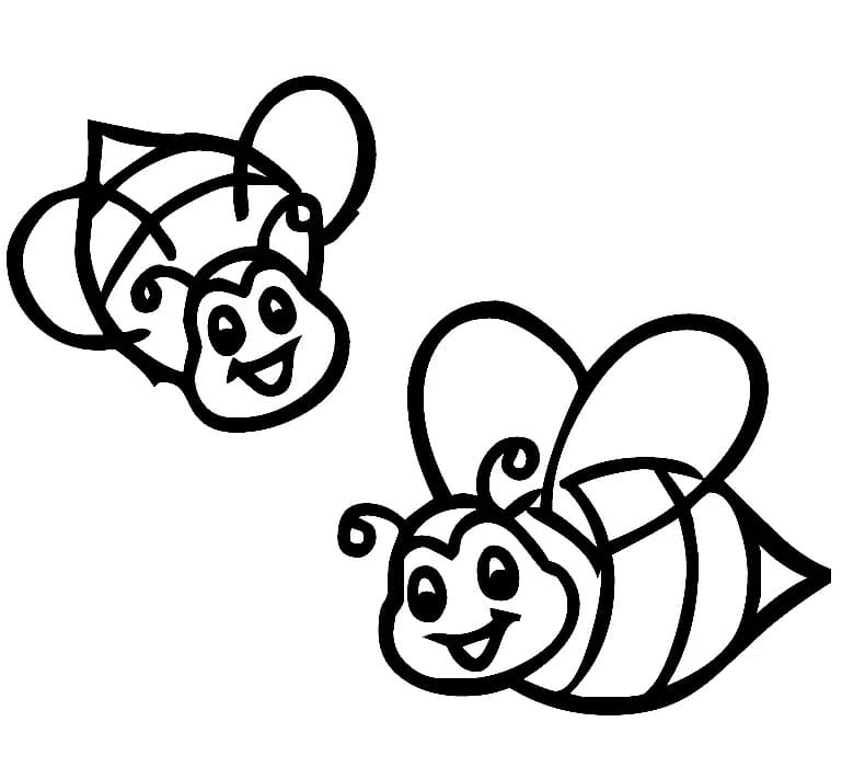 ミツバチ 簡単 ぬりえ