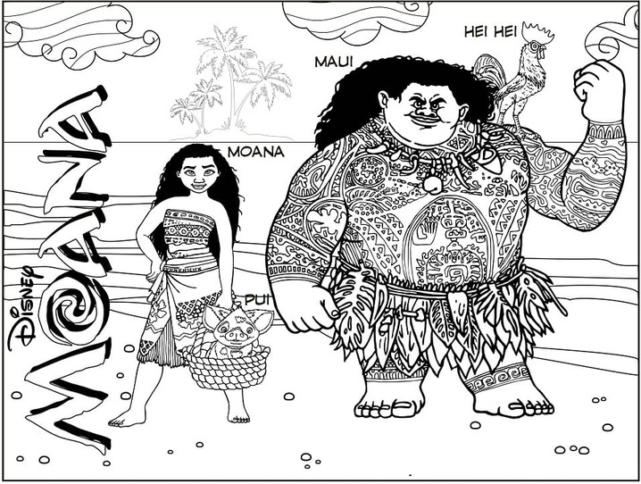 モアナと伝説の海 ぬりえ ぬりえ