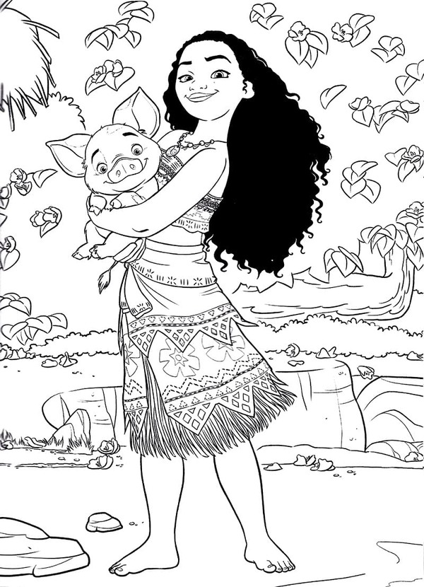 モアナとプア ぬりえ
