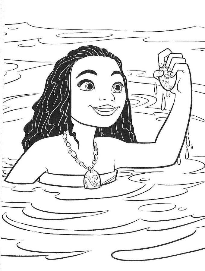モアナは海の底にいる ぬりえ