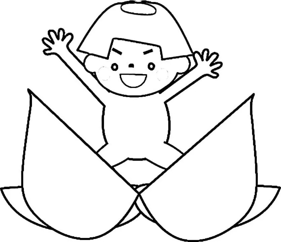 ももたろう 3 ぬりえ