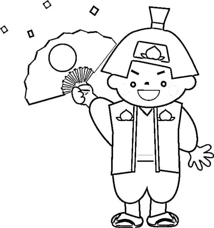 ももたろう 6 ぬりえ
