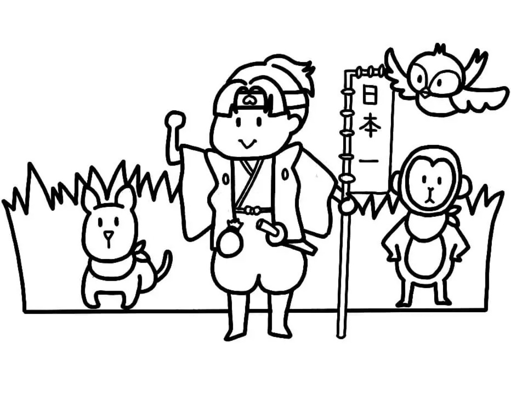 ももたろう印刷可能な画像 ぬりえ