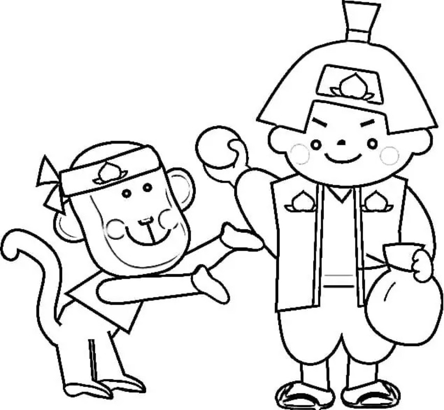 ももたろう 印刷 ぬりえ