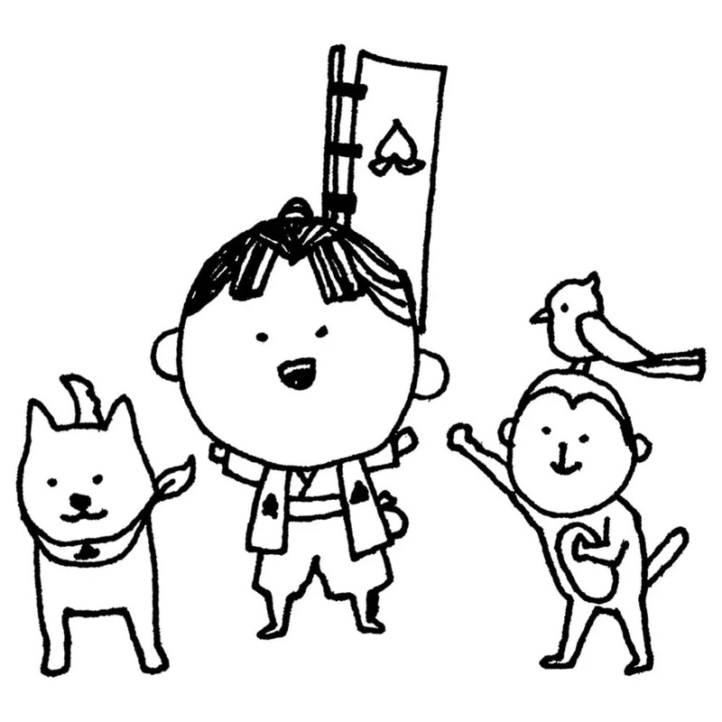 ももたろう かわいい ぬりえ
