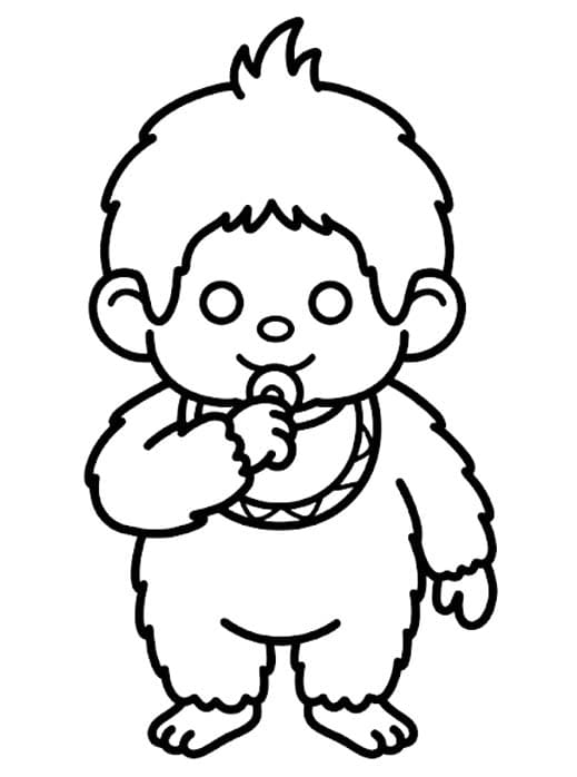 モンチッチ 描画 ぬりえ