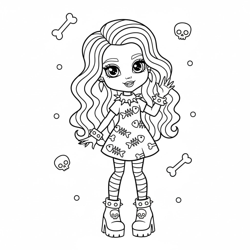 モンスター・ハイ 無料で ぬりえ