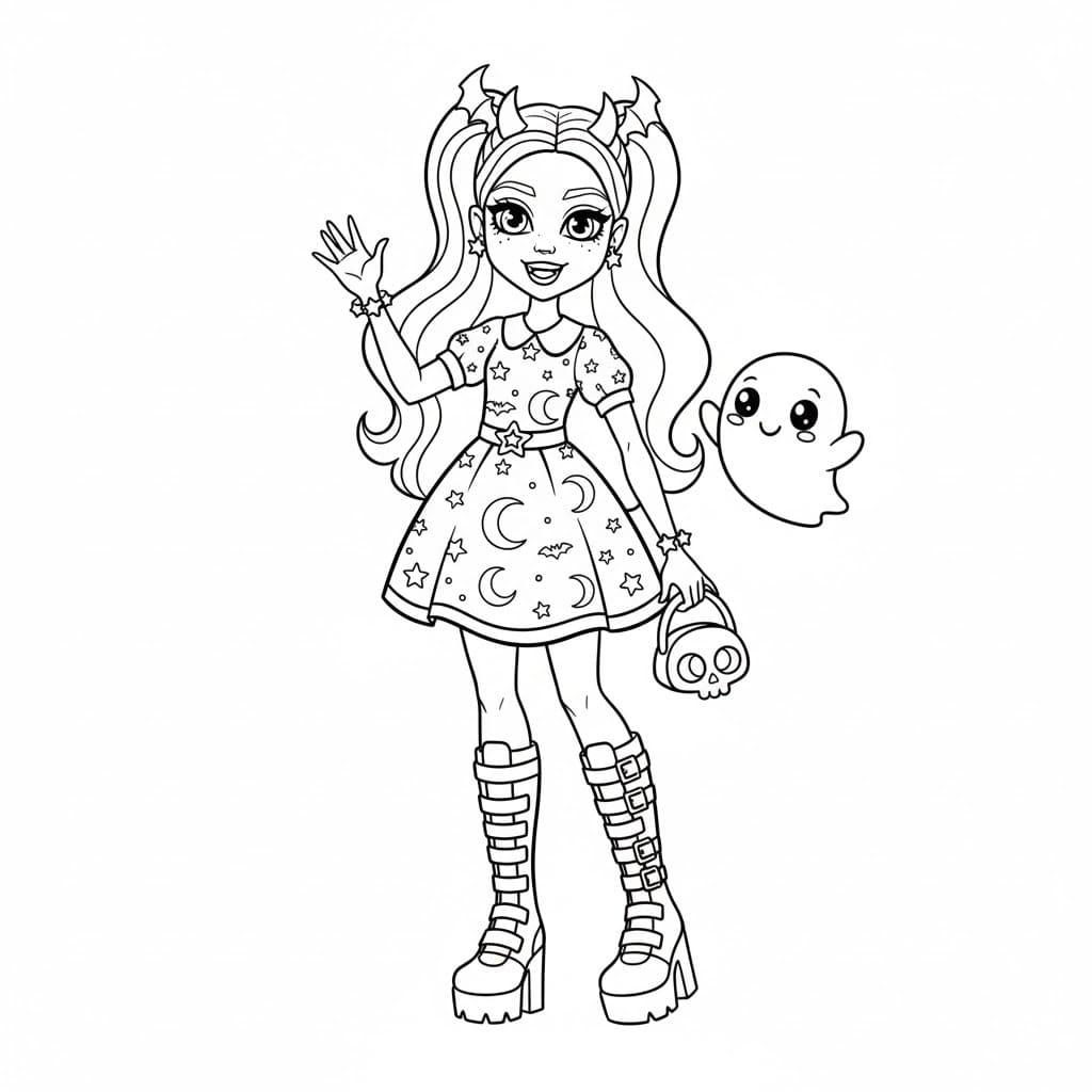 モンスター・ハイ 無料 ぬりえ