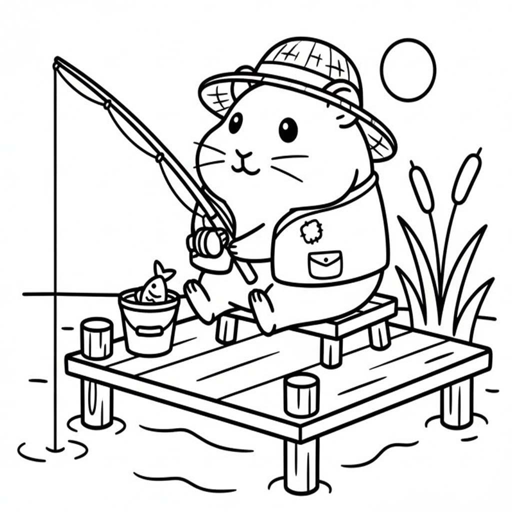 モルモット 描画 ぬりえ