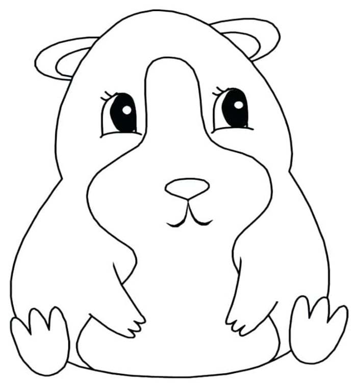 モルモット 印刷 ぬりえ