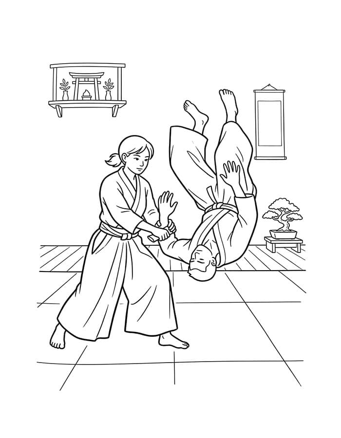 無料 合気道 描く ぬりえ