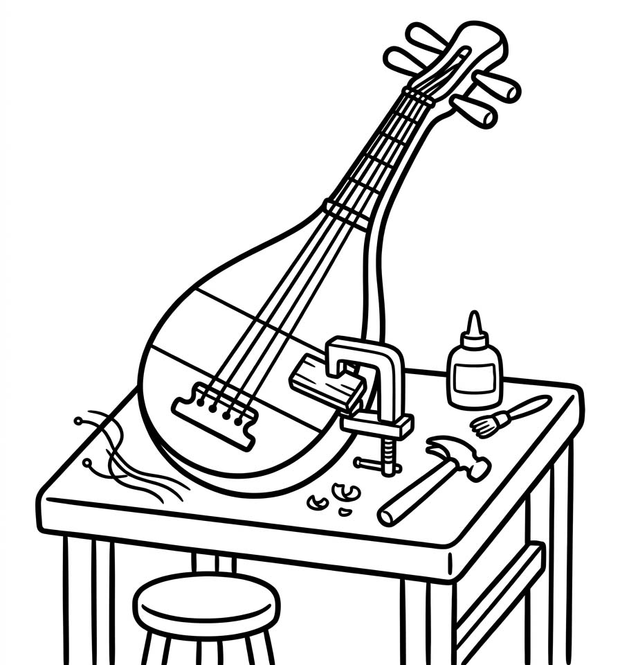 無料 琵琶 描く ぬりえ