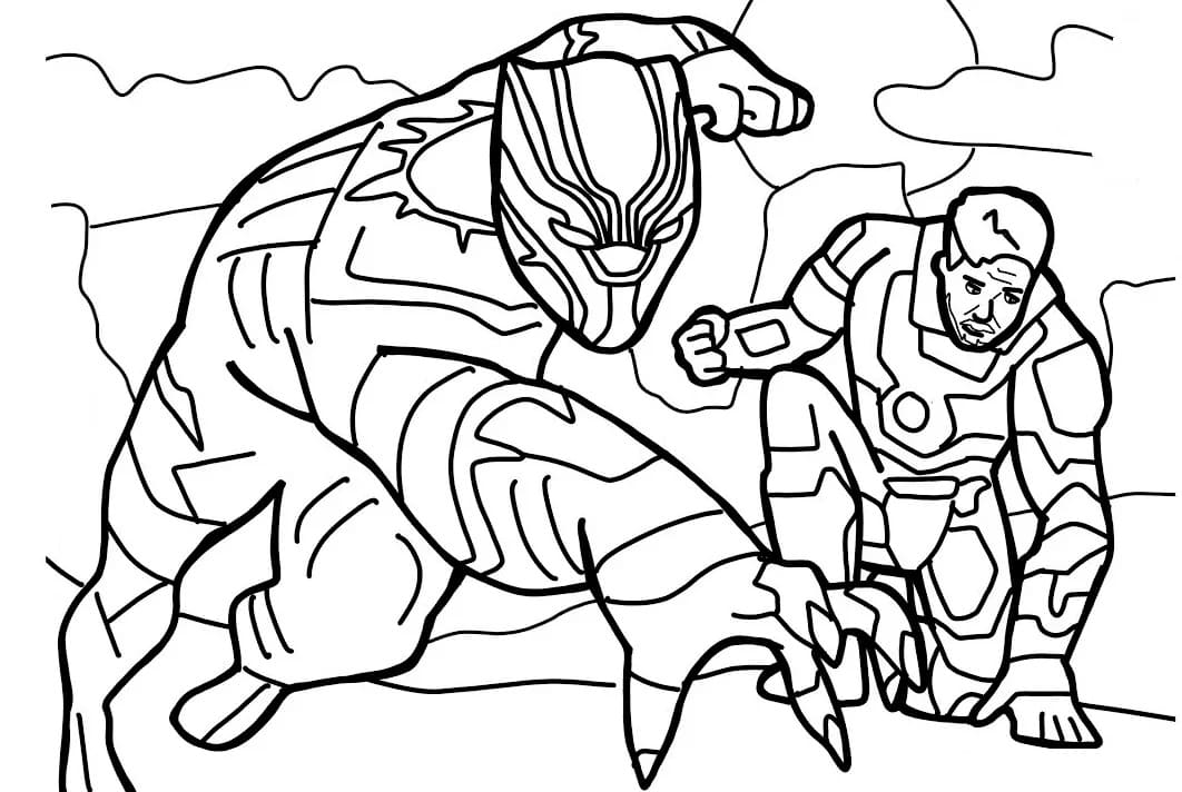 無料 ブラックパンサー 描く ぬりえ