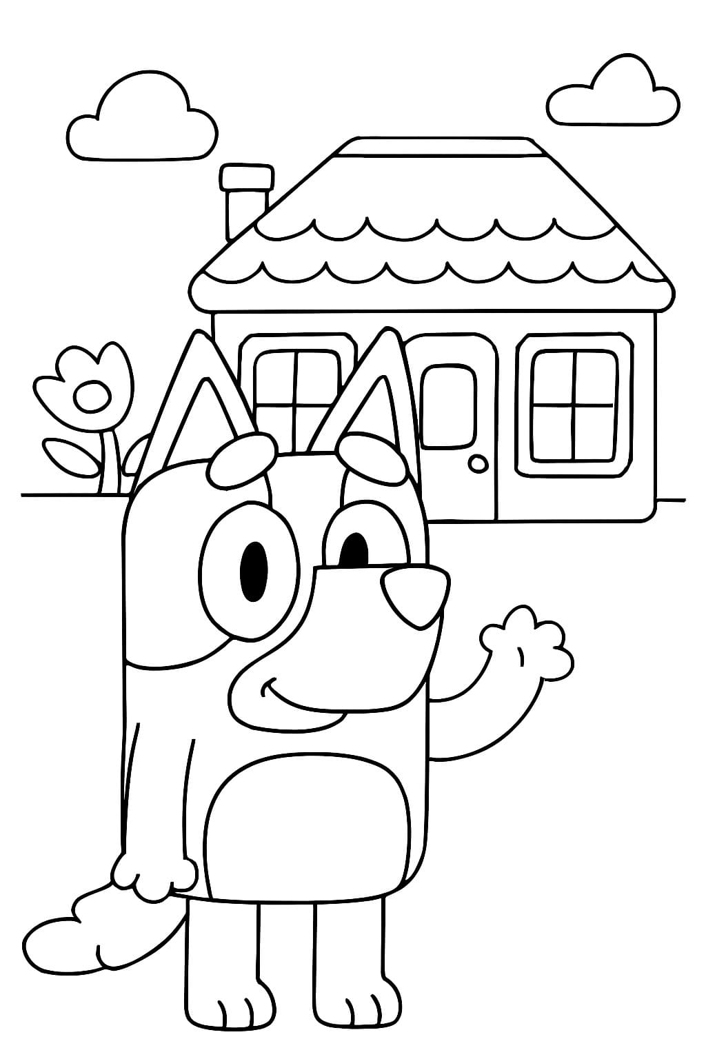 無料 ブルーイ 描く ぬりえ