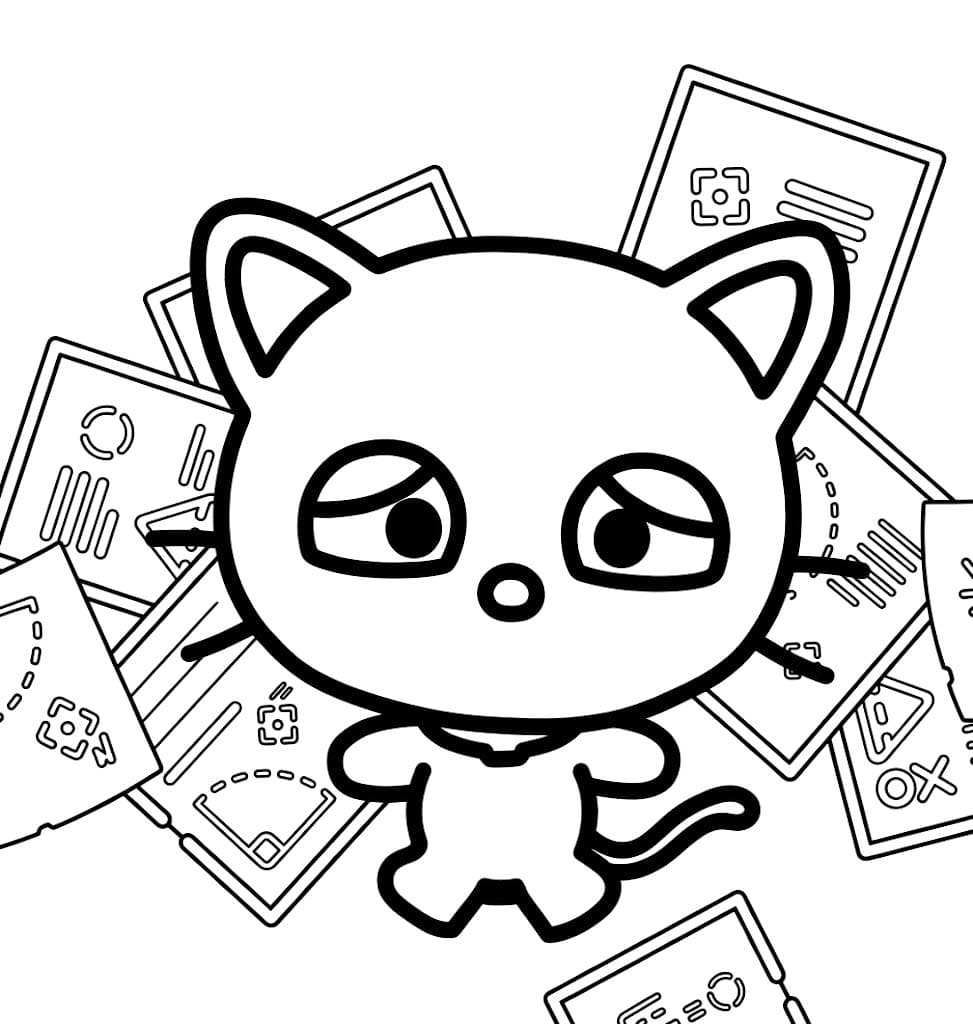 無料 チョコキャット 描く ぬりえ