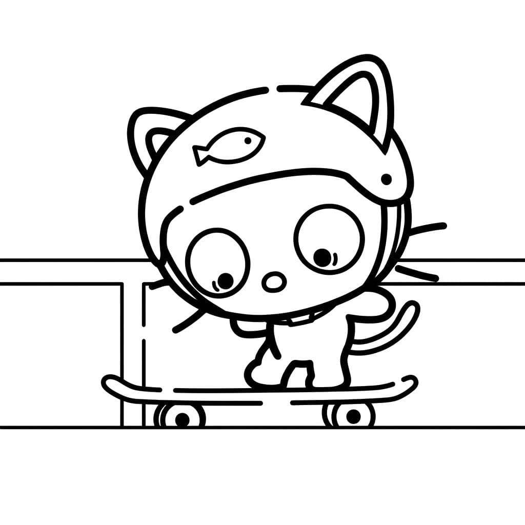 無料 チョコキャット ぬりえ