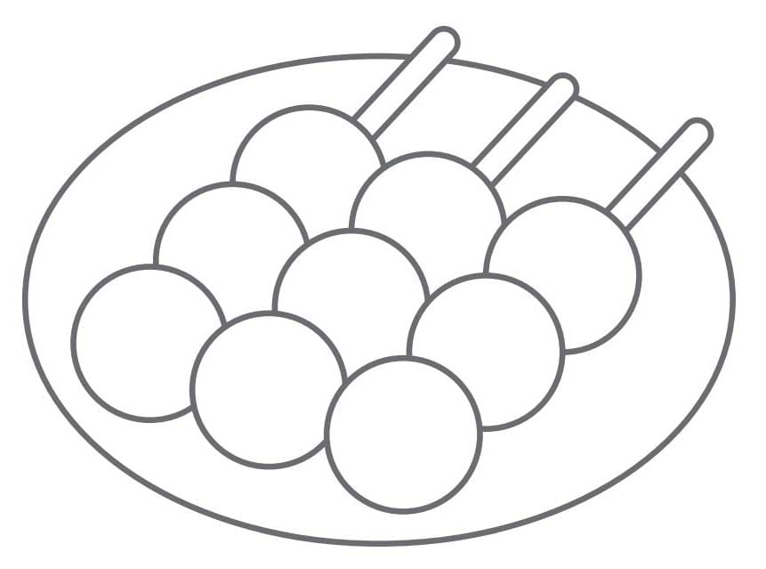 無料 団子 描く ぬりえ