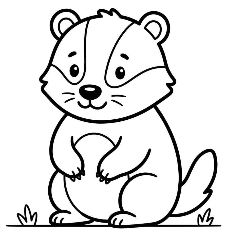 無料で アナグマ 描く ぬりえ