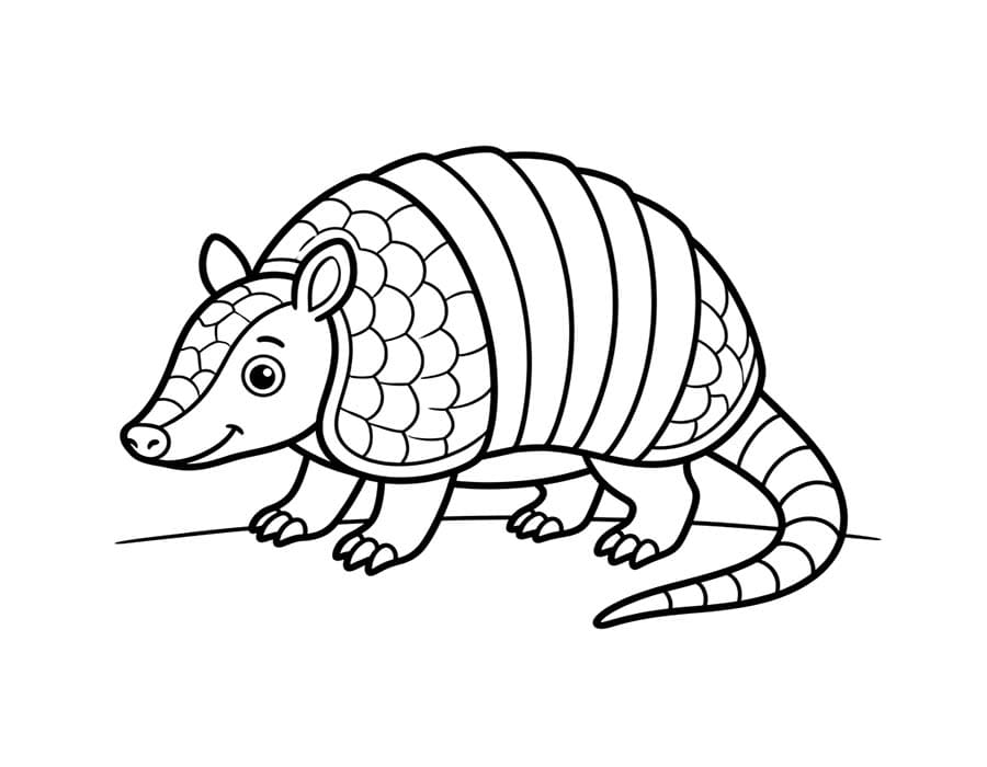 無料で アルマジロ 描く ぬりえ