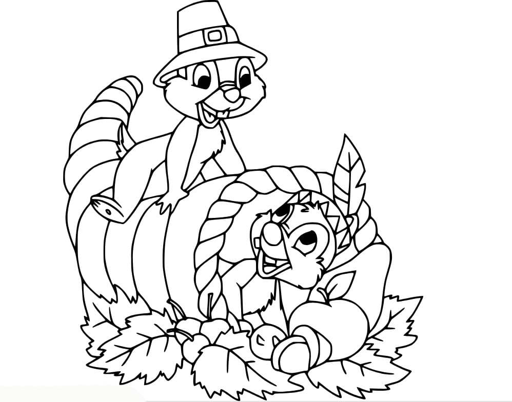 無料で チップとデール ぬりえ