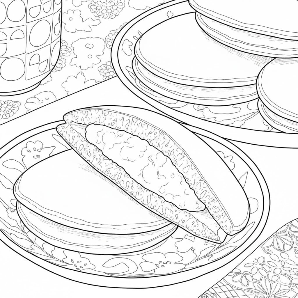 無料で どら焼き ぬりえ