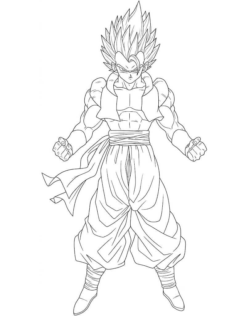 無料で ゴジータ 描く ぬりえ