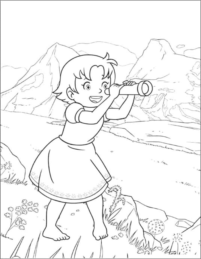 無料で ハイジ 描く ぬりえ