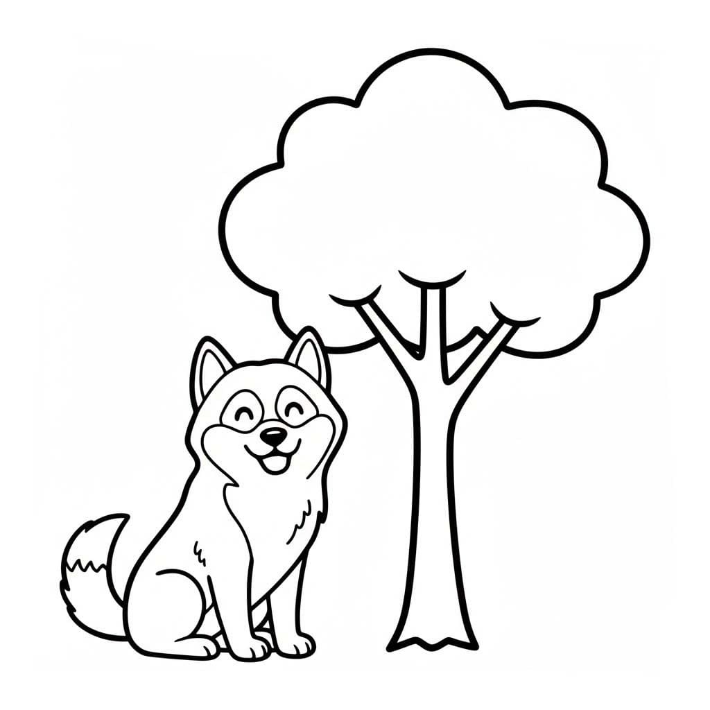 無料で ハスキー 描く ぬりえ