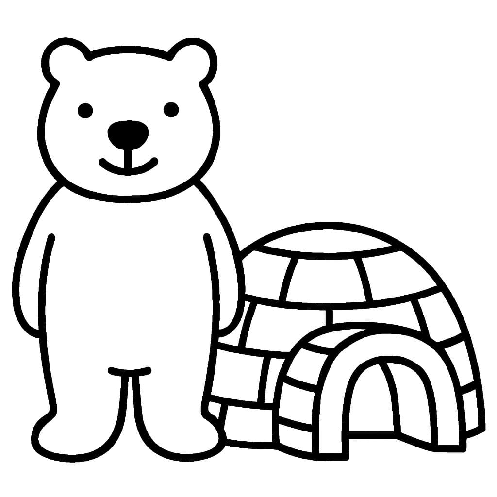 無料で ホッキョクグマ 描く ぬりえ