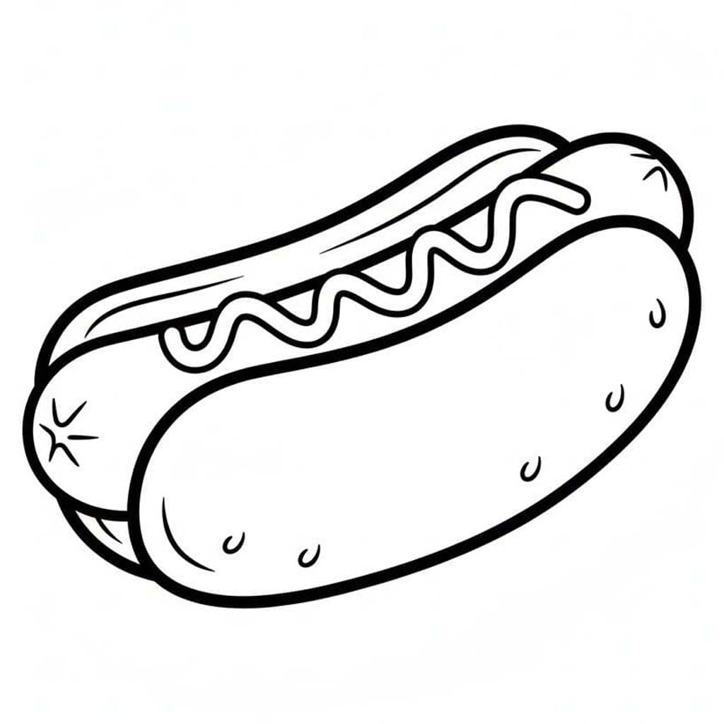 無料で ホットドッグ ぬりえ