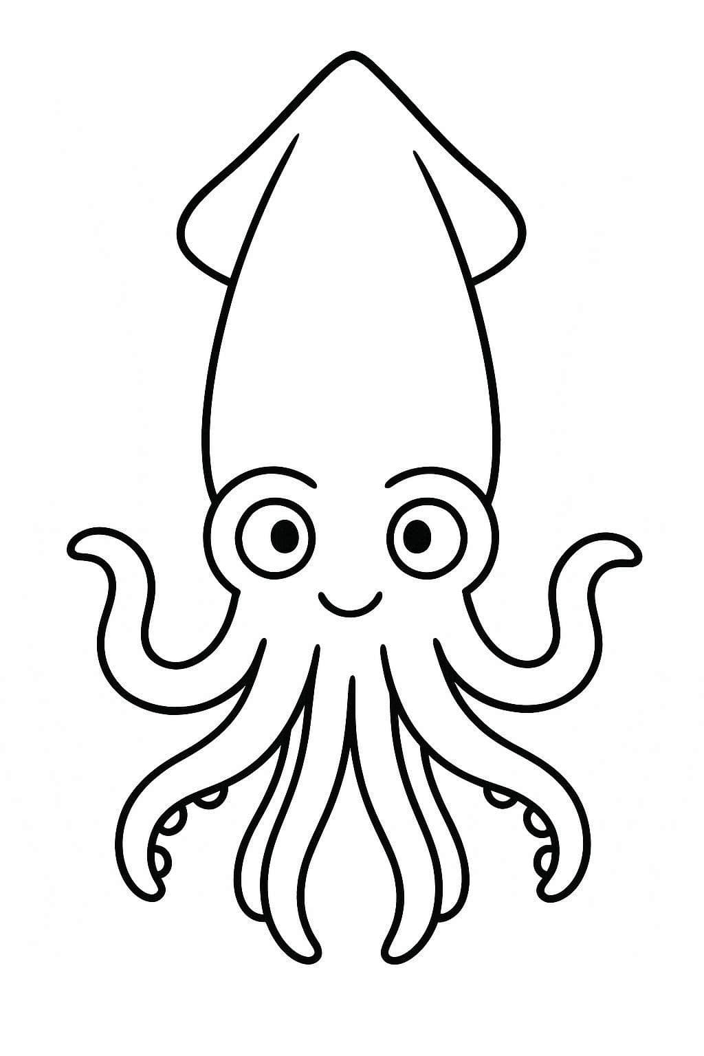 イカ ぬりえ ぬりえ