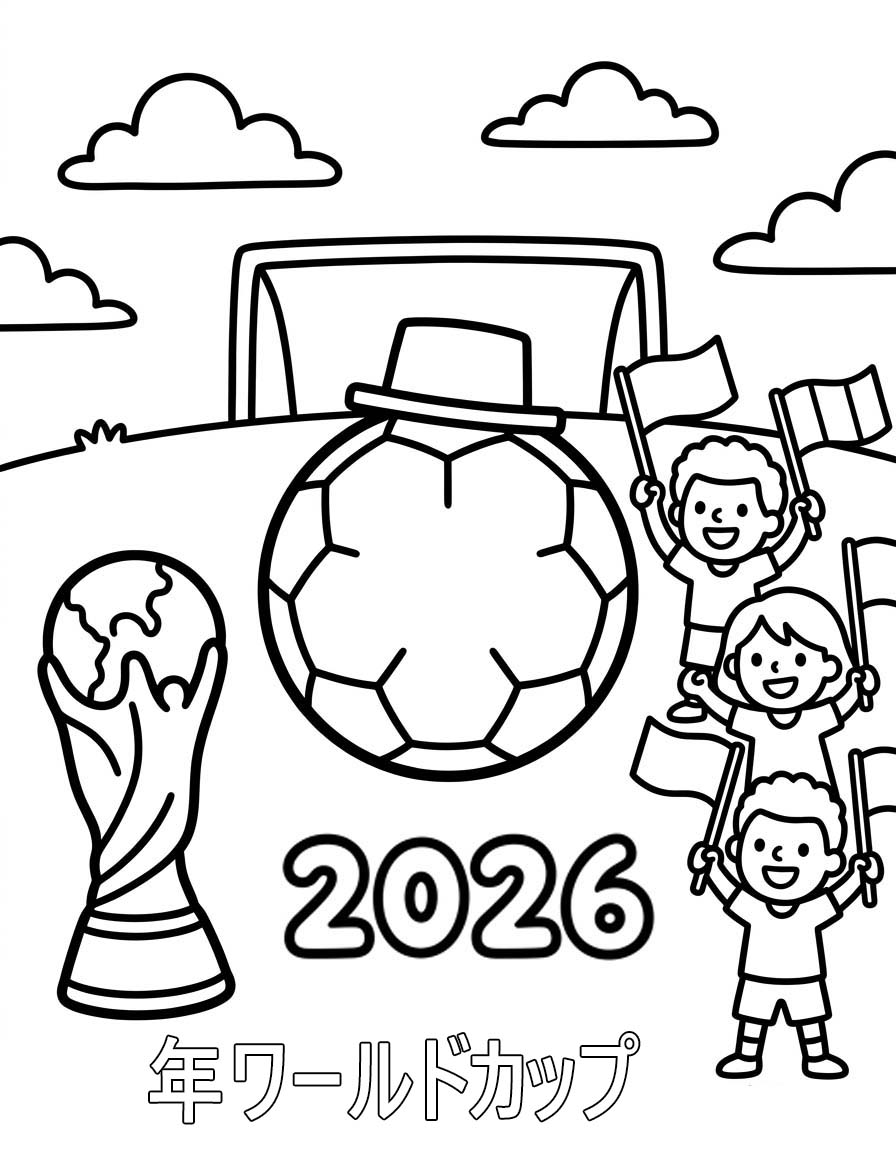 無料で印刷可能  2026年ワールドカップ ぬりえ