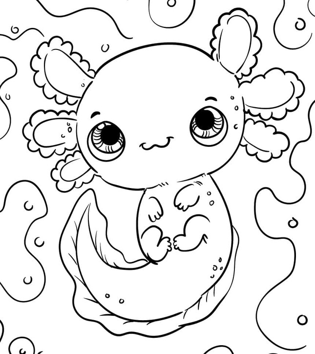 無料で印刷可能 アホロートル 描く ぬりえ